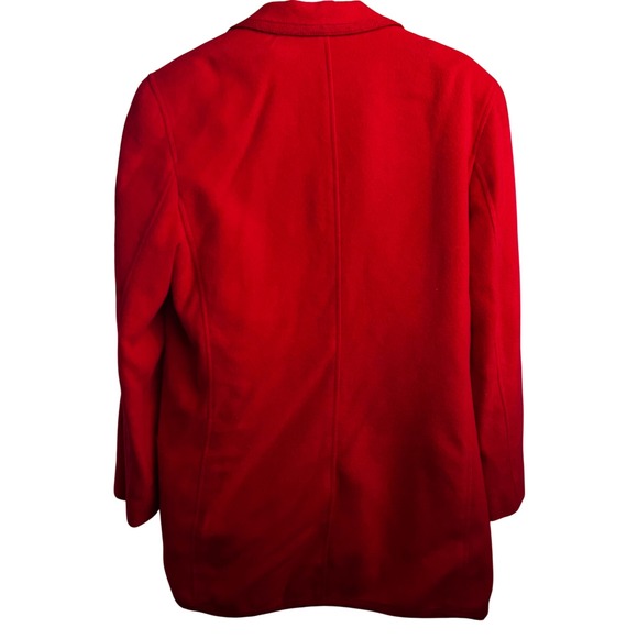 Leslie Fay Sport Red Wool Blend Blazer Jacket Button Front Pockets Women Size 14 - Picture 3 of 7